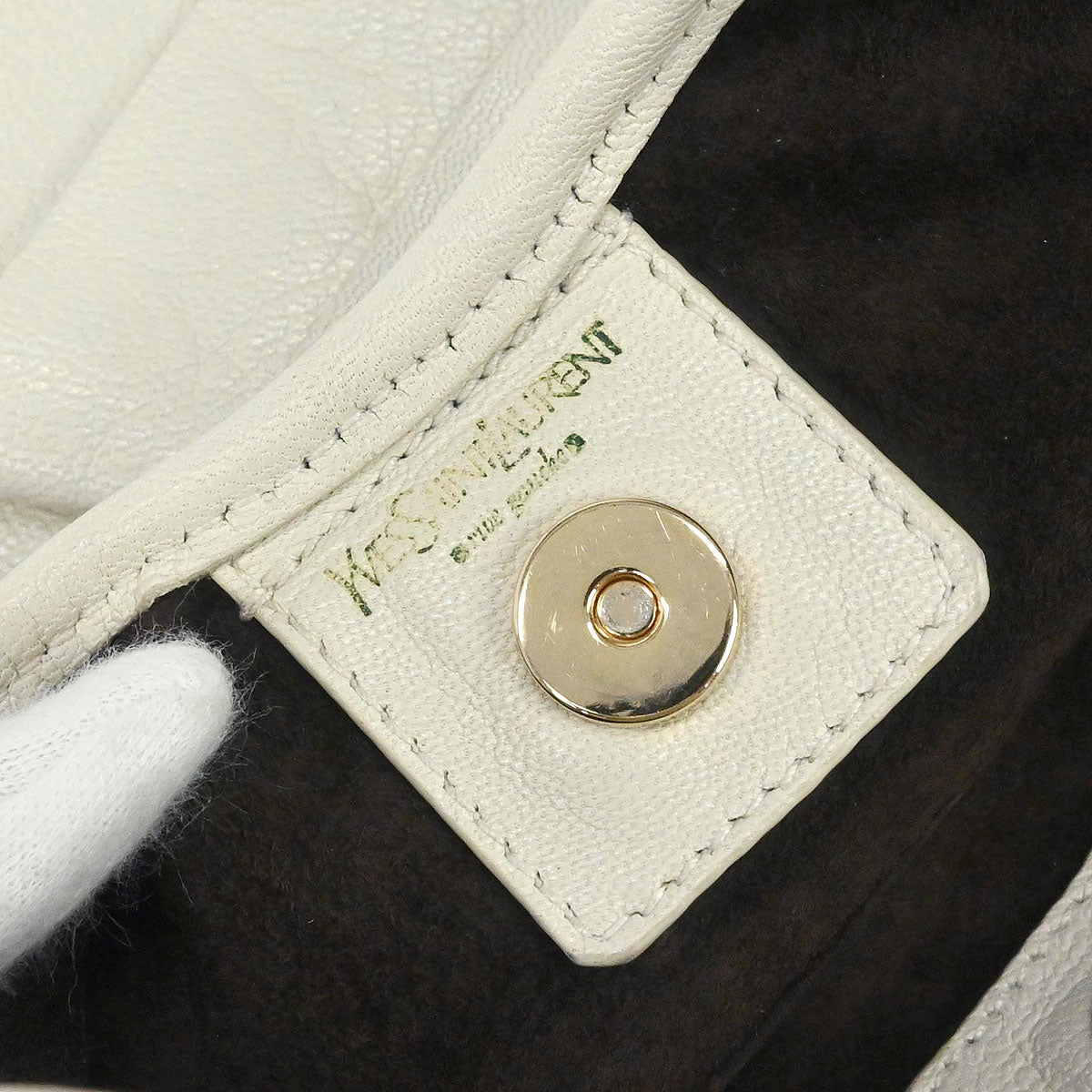 Yves Saint Laurent White Leather Saint Tropez Handbag