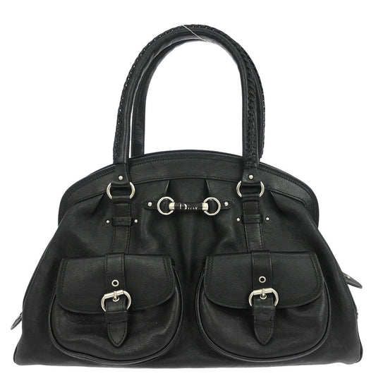 Christian Dior Black Leather My Dior Duffle Handbag