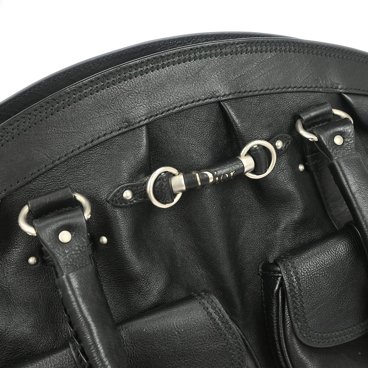 Christian Dior Black Leather My Dior Duffle Handbag