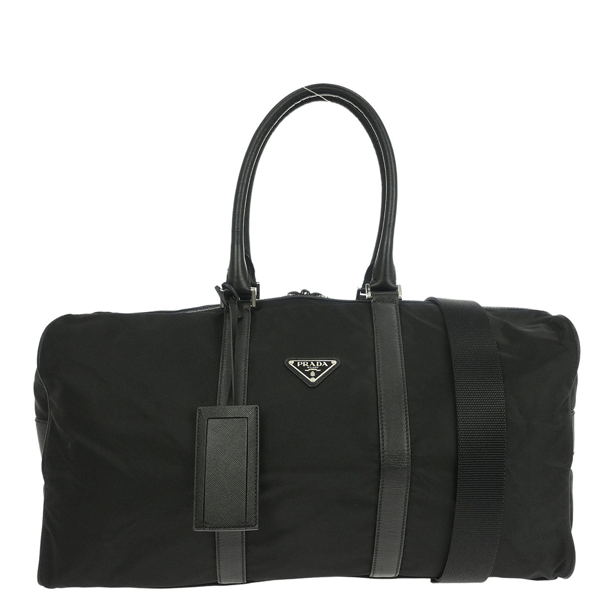 Prada Black Nylon 2way Duffle Shoulder Handbag