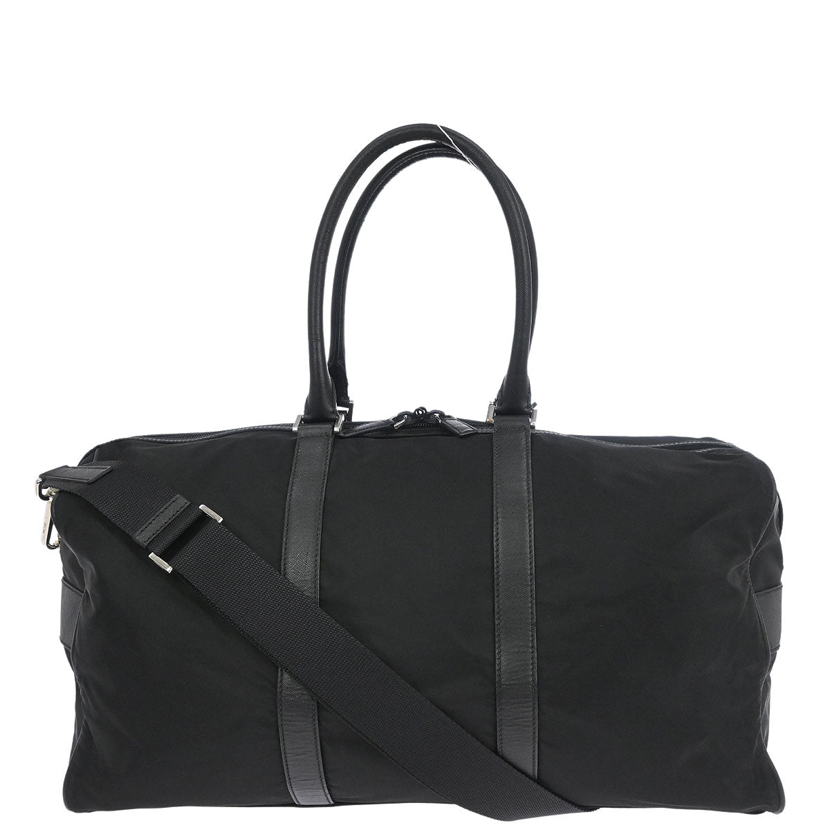 Prada Black Nylon 2way Duffle Shoulder Handbag