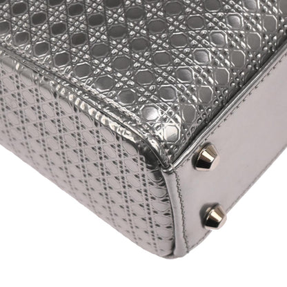 Christian Dior Silver Small Lady Dior Cannage 2way Shoulder Handbag