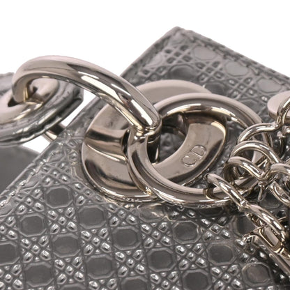 Christian Dior Silver Small Lady Dior Cannage 2way Shoulder Handbag