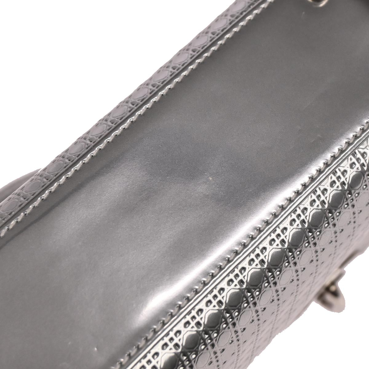 Christian Dior Silver Small Lady Dior Cannage 2way Shoulder Handbag