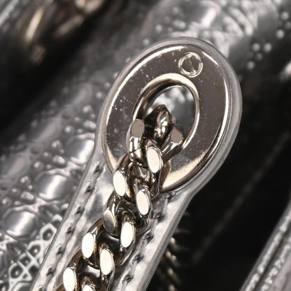 Christian Dior Silver Small Lady Dior Cannage 2way Shoulder Handbag