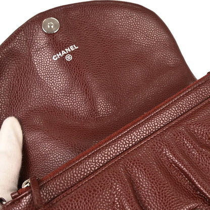 Chanel Brown Caviar Skin Half Moon WOC Shoulder Wallet Bag