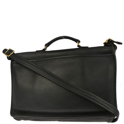 Coach Black Leather Briefcase 2way Shoulder Handbag