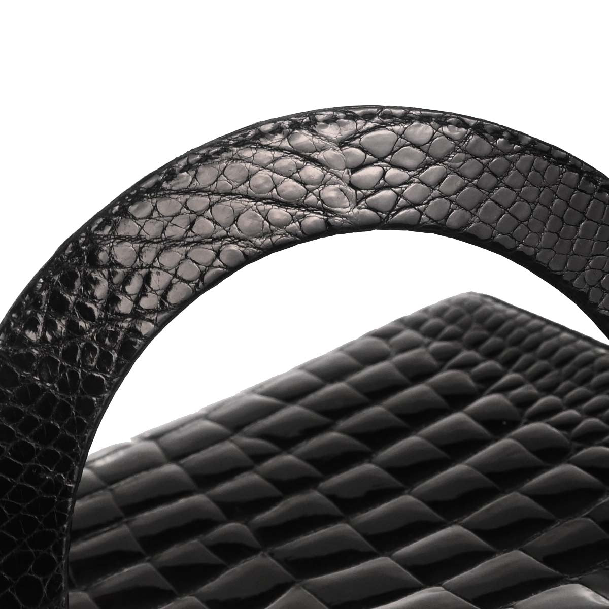 Christian Dior * Black Crocodile Lady Dior 2way Shoulder Handbag