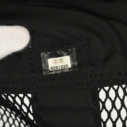 Chanel 2003-2004 Black White Nylon Sport Line Mesh Duffle Handbag