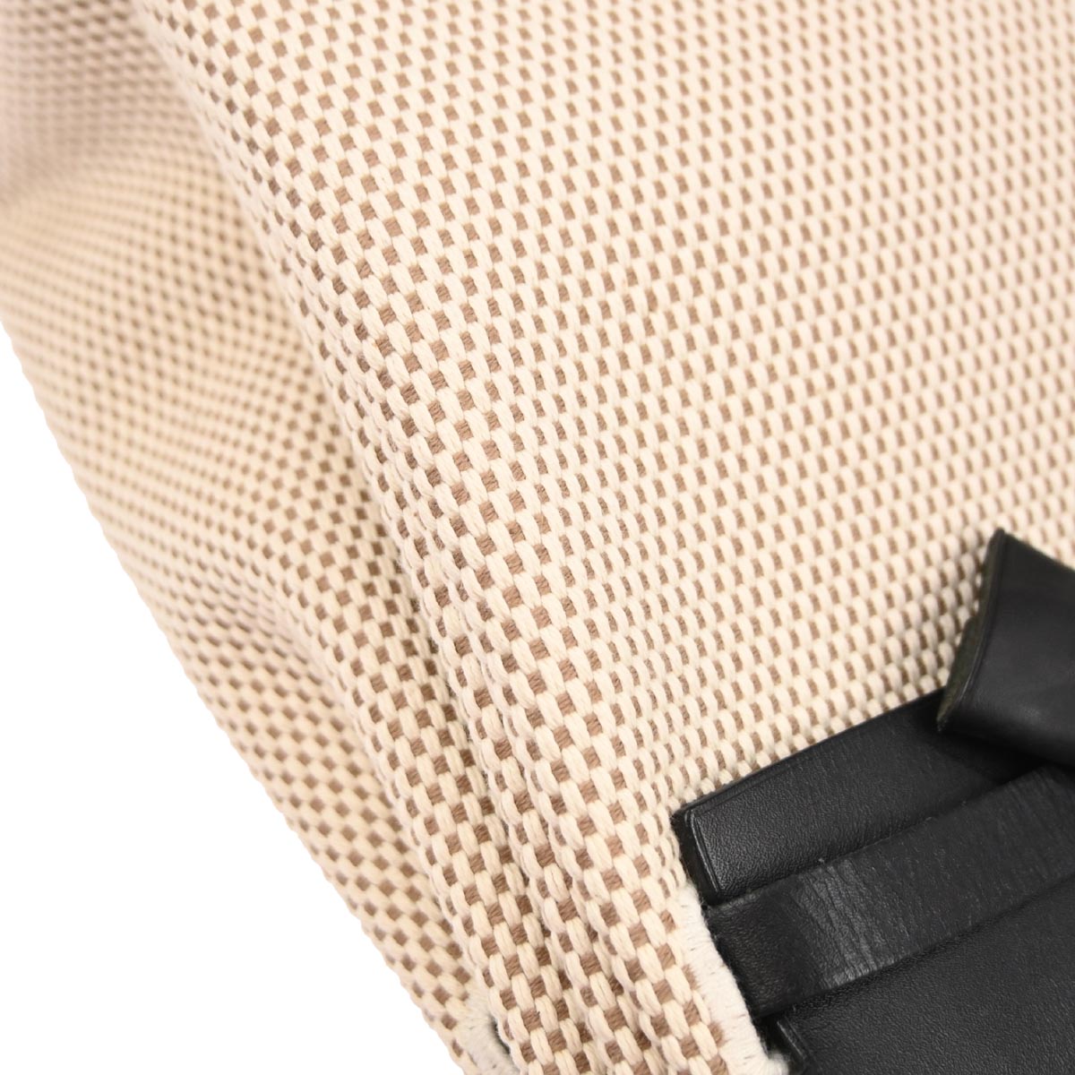 Hermes Black Beige Toile Officier GM Herbag PM 2 in 1 Shoulder Handbag