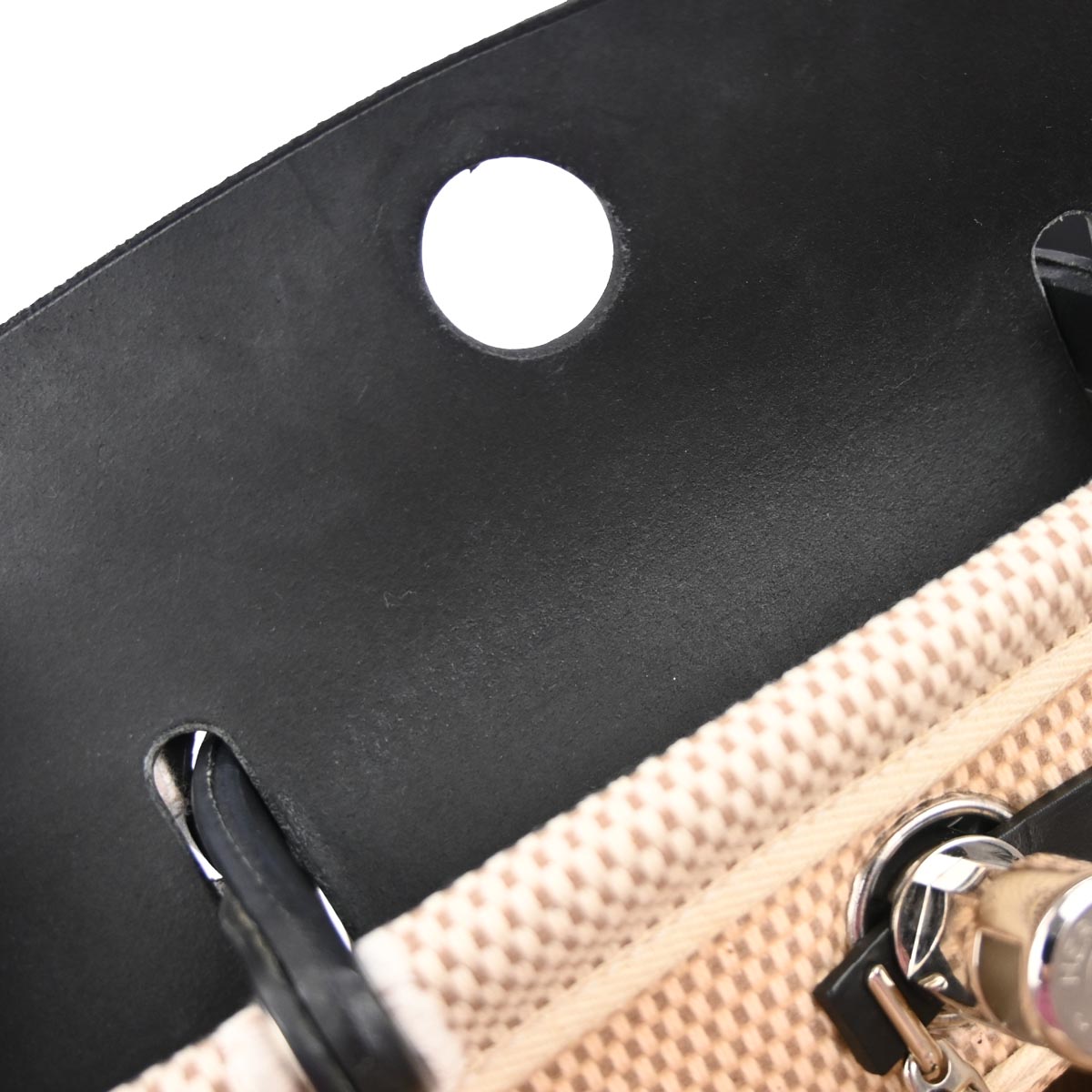 Hermes Black Beige Toile Officier GM Herbag PM 2 in 1 Shoulder Handbag