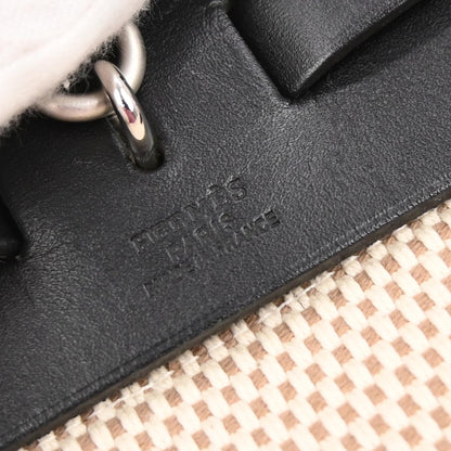 Hermes Black Beige Toile Officier GM Herbag PM 2 in 1 Shoulder Handbag