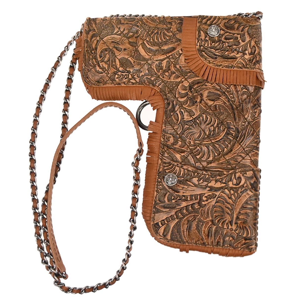 Chanel 2014 Brown Embossed Leather Paris-Dallas Holster Shoulder Bag