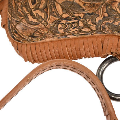 Chanel 2014 Brown Embossed Leather Paris-Dallas Holster Shoulder Bag