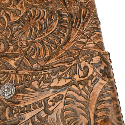 Chanel 2014 Brown Embossed Leather Paris-Dallas Holster Shoulder Bag