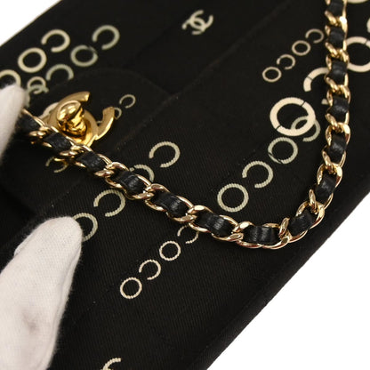 Chanel 2000-2002 Black Canvas COCO East West Choco Bar Shoulder Bag