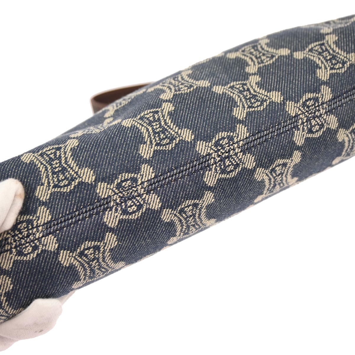 Celine * Blue Denim Macadam Handbag