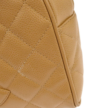 Chanel 2003-2004 Beige Caviar Bowling Bag 27