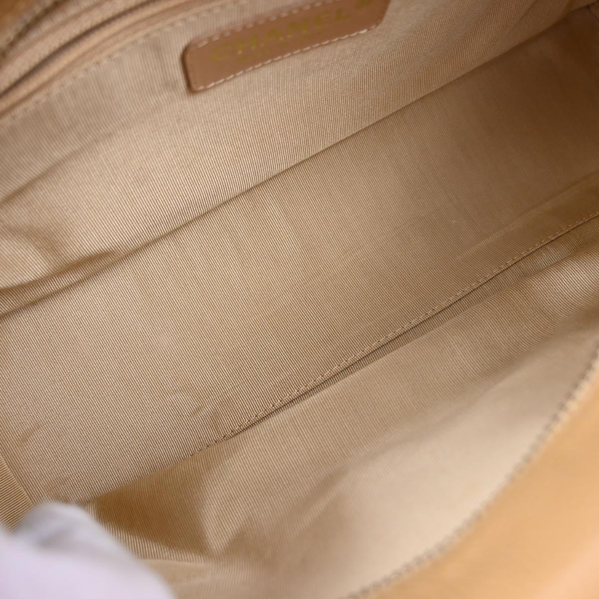 Chanel 2003-2004 Beige Caviar Bowling Bag 27