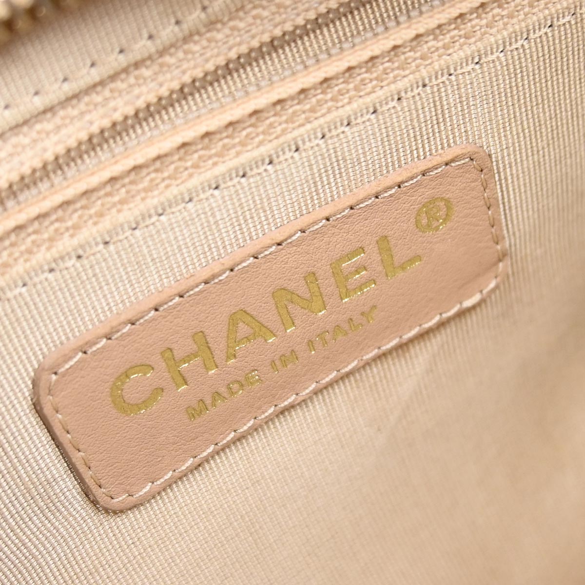 Chanel 2003-2004 Beige Caviar Bowling Bag 27