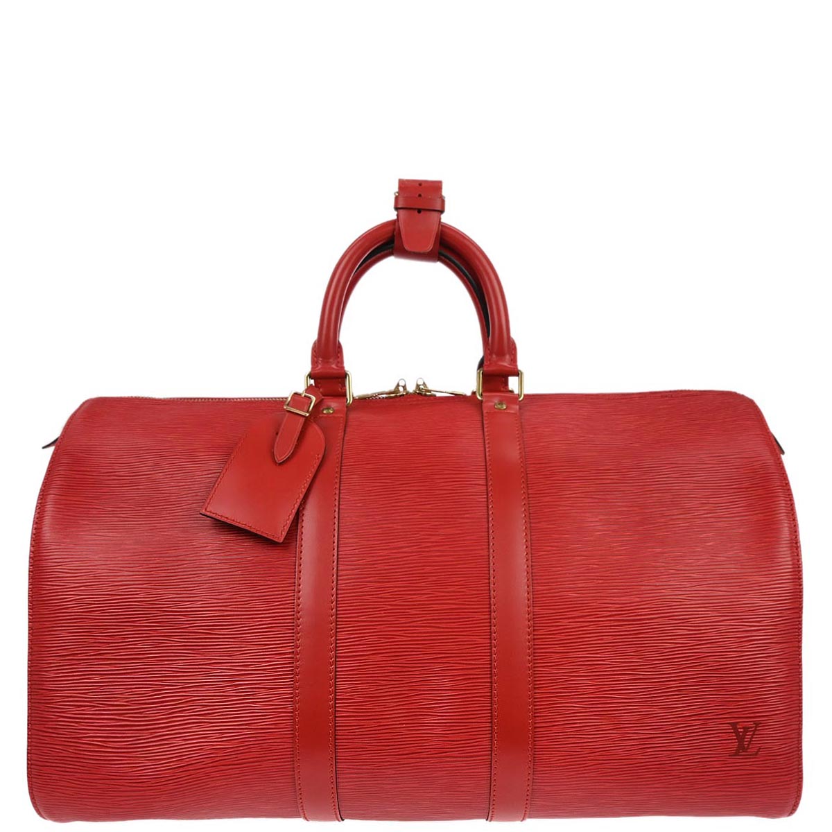 Louis Vuitton Red Epi Keepall 45 Travel Handbag M42977