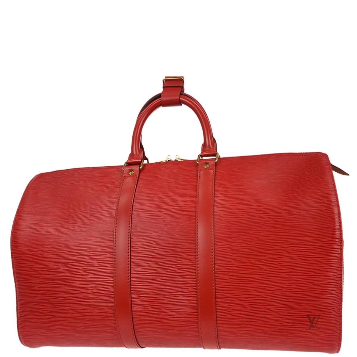 Louis Vuitton Red Epi Keepall 45 Travel Handbag M42977