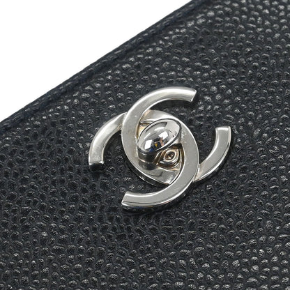Chanel Black Caviar Skin Chain Shoulder Tote Bag