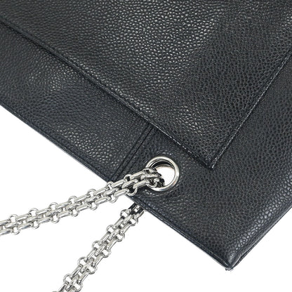 Chanel Black Caviar Skin Chain Shoulder Tote Bag