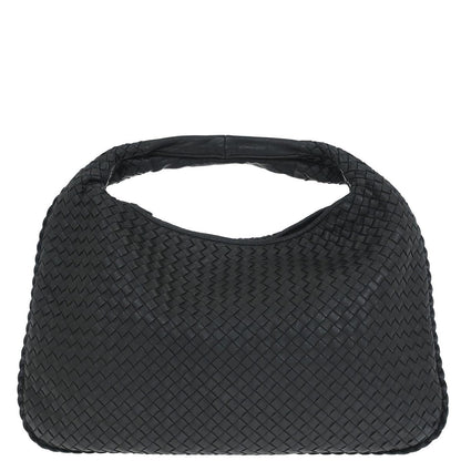 Bottega Veneta Black Lambskin Intrecciato Hobo Handbag