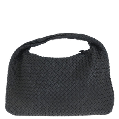 Bottega Veneta Black Lambskin Intrecciato Hobo Handbag