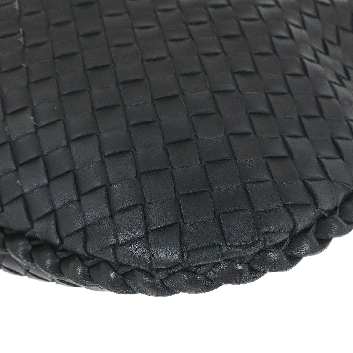 Bottega Veneta Black Lambskin Intrecciato Hobo Handbag