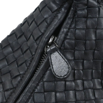 Bottega Veneta Black Lambskin Intrecciato Hobo Handbag