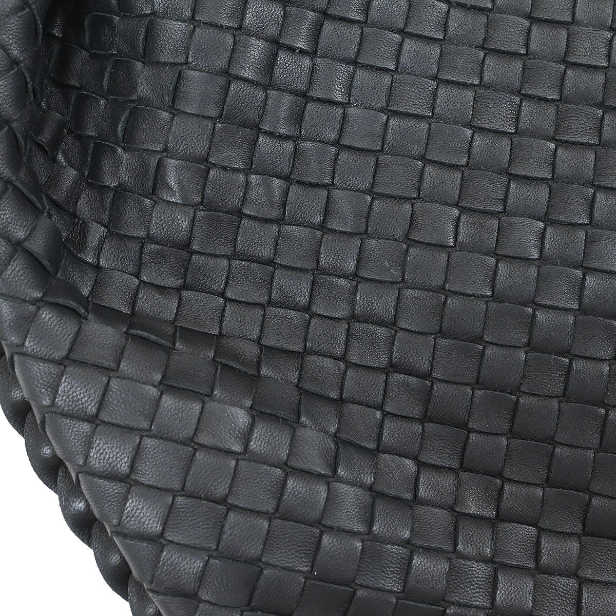 Bottega Veneta Black Lambskin Intrecciato Hobo Handbag
