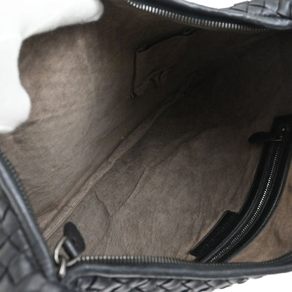 Bottega Veneta Black Lambskin Intrecciato Hobo Handbag