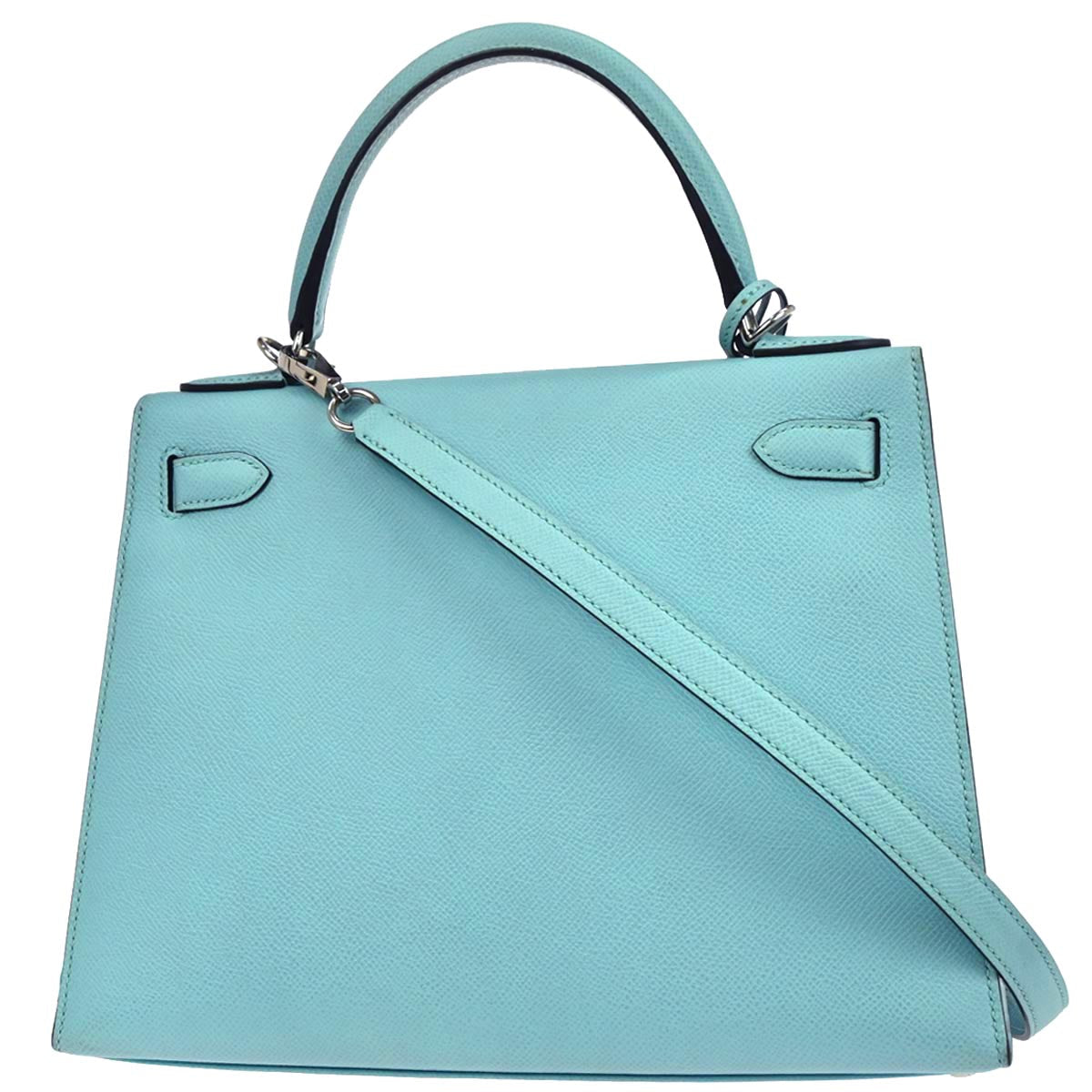 Hermes Blue Atoll Epsom Kelly 28 Sellier 2way Shoulder Handbag
