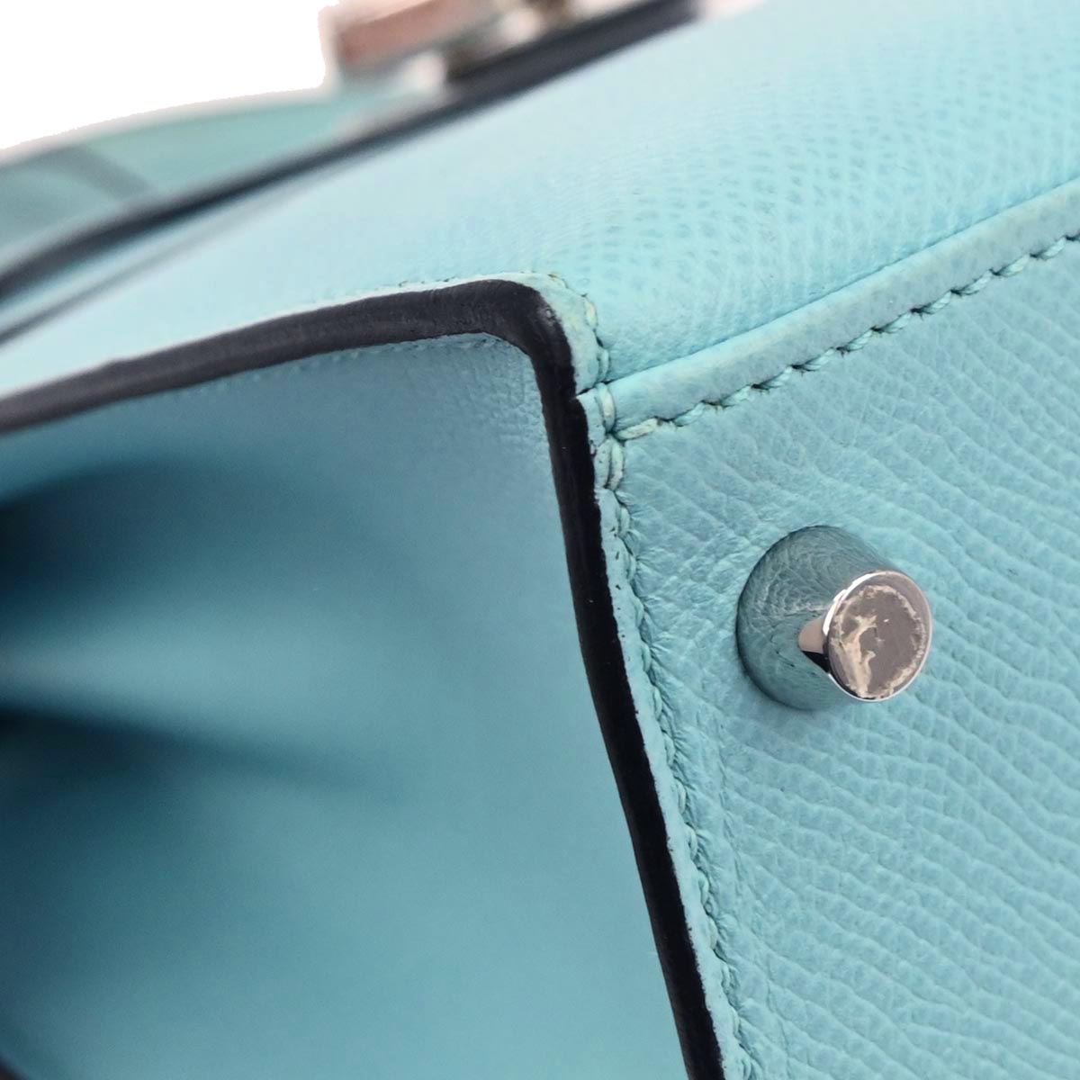 Hermes Blue Atoll Epsom Kelly 28 Sellier 2way Shoulder Handbag