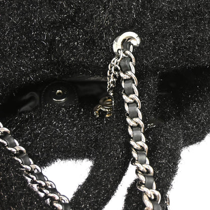 Chanel 2017-2018 Black Pluto Glitter Shopping Tote Chain Handbag