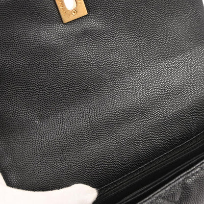 Chanel 2019 Black Caviar Skin Coco Handle 2way Shoulder Handbag