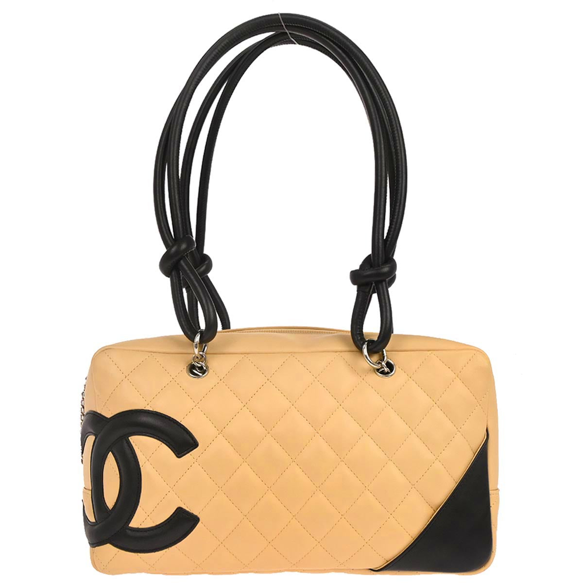 Chanel 2005-2006 Beige Calfskin Cambon Ligne Bowling Bag