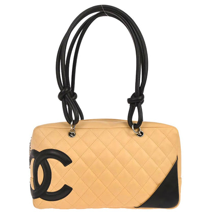 Chanel 2005-2006 Beige Calfskin Cambon Ligne Bowling Bag