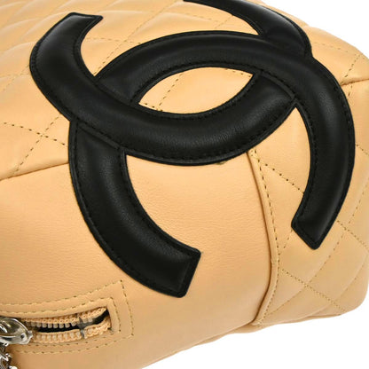 Chanel 2005-2006 Beige Calfskin Cambon Ligne Bowling Bag