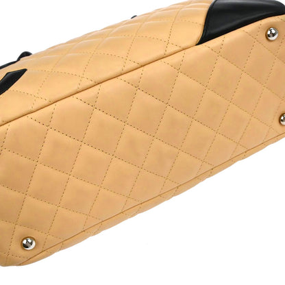 Chanel 2005-2006 Beige Calfskin Cambon Ligne Bowling Bag