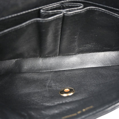 Chanel 2003-2004 Black Lambskin Choco Bar East West Shoulder Bag