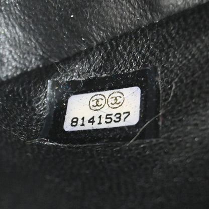 Chanel 2003-2004 Black Lambskin Choco Bar East West Shoulder Bag