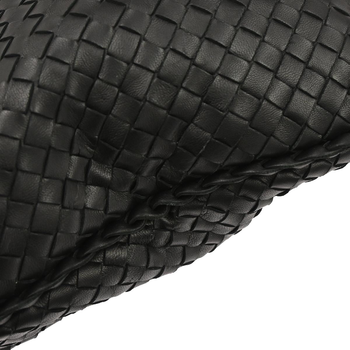 Bottega Veneta Black Lambskin Intrecciato Hobo Handbag