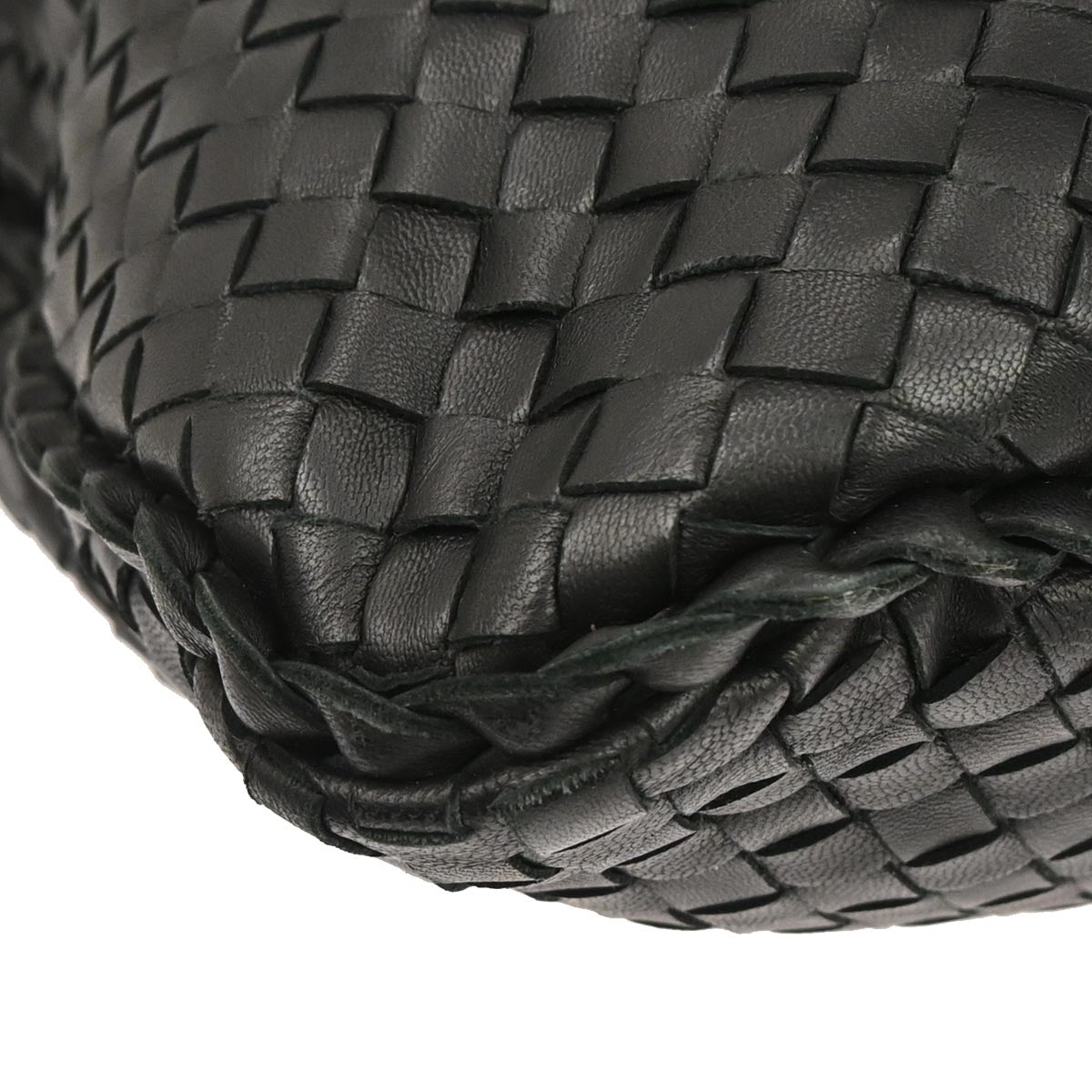 Bottega Veneta Black Lambskin Intrecciato Hobo Handbag