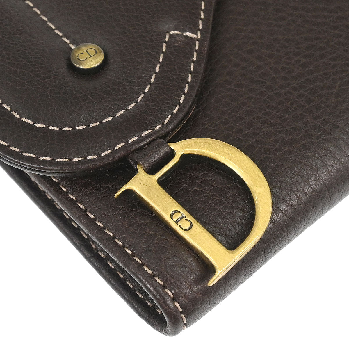 Christian Dior Brown Leather Saddle Wallet