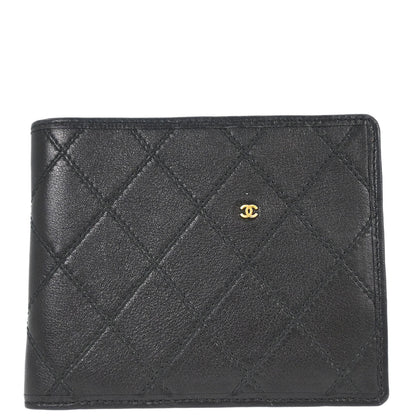 Chanel 1989-1991 Black Lambskin Bicolore Wallet
