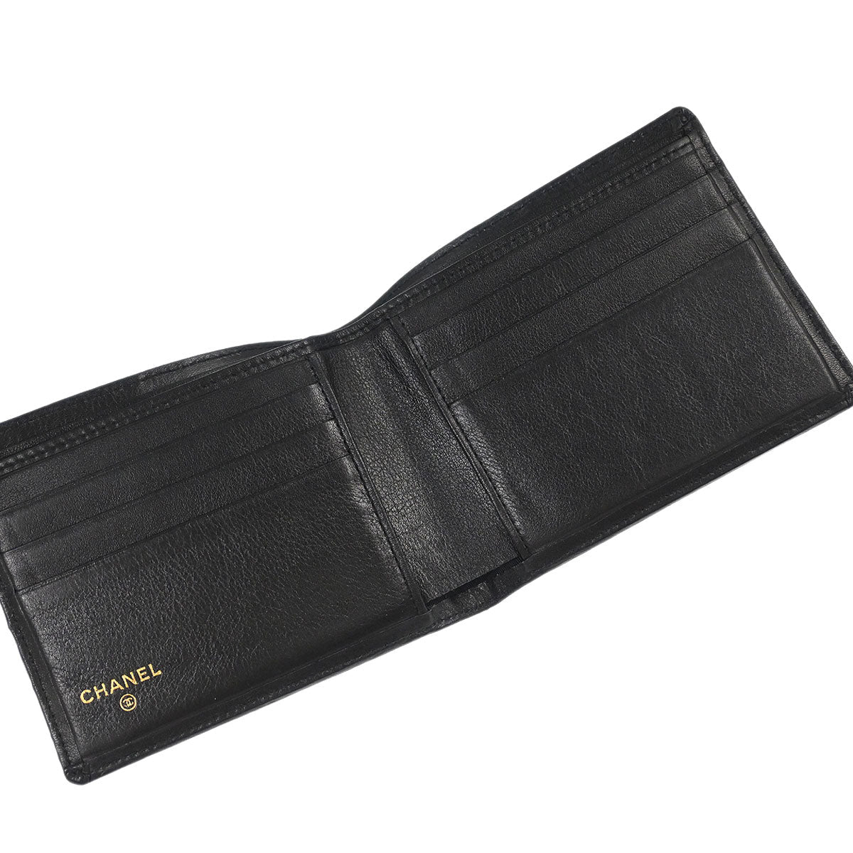 Chanel 1989-1991 Black Lambskin Bicolore Wallet
