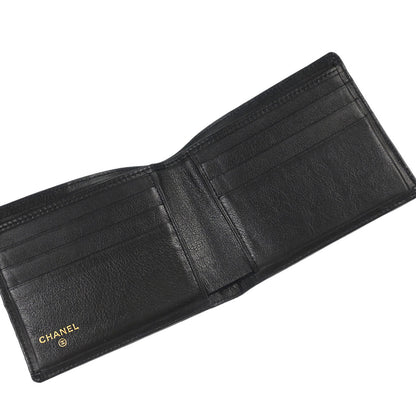 Chanel 1989-1991 Black Lambskin Bicolore Wallet